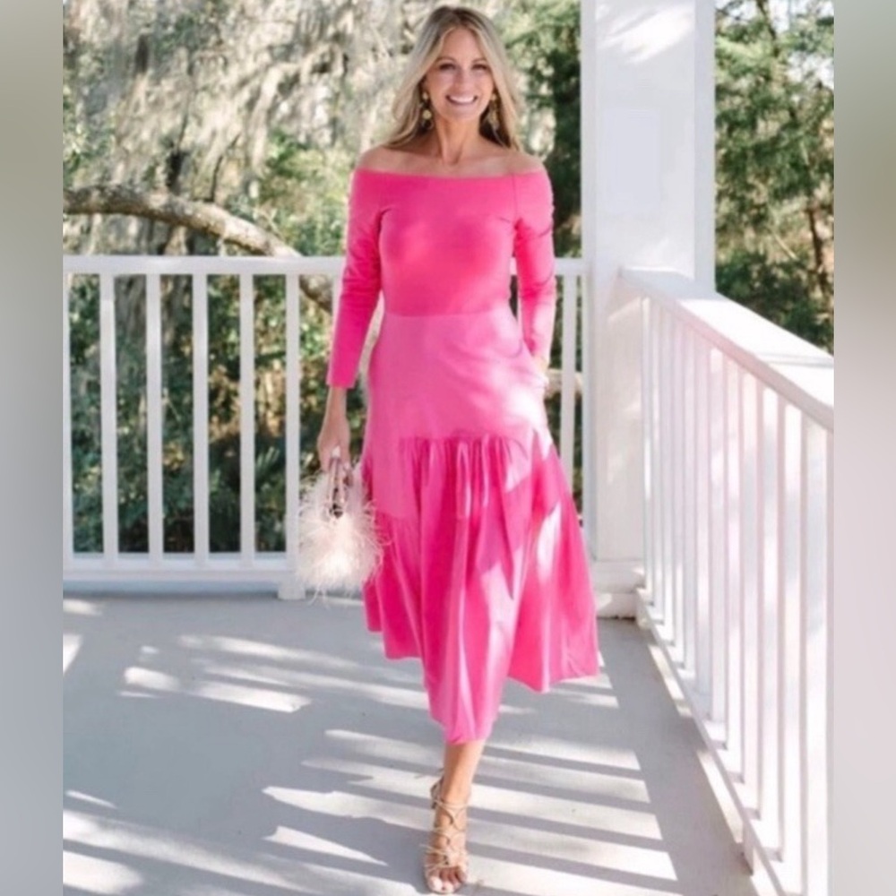 Tuckernuck X Cameran Eubanks Wimberly Camellia pink midi dress NWT